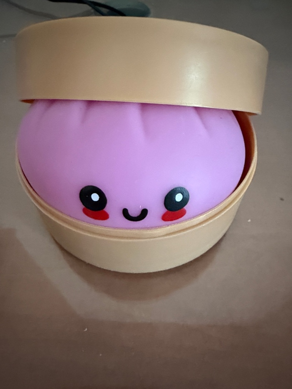 Rare Cute Pink Squishy Dumpling Toy in Beige Steamer - RMS Soft Squishy
